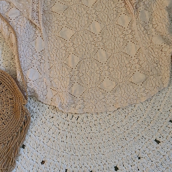 SALE  FREE PEOPLE UNIQUE CREME LACE TOP SMALL - Picture 13 of 16